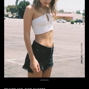 ZARA Distressed Black Shorts